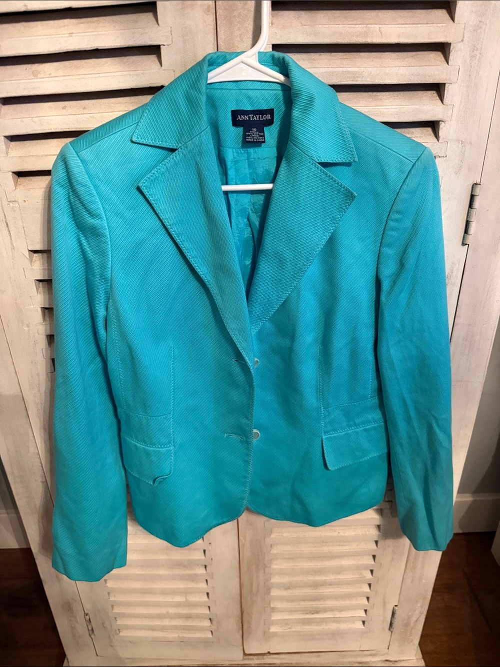 Ann Taylor Bright Teal Tailored Blazer Jacket